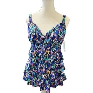 SWIM SOLUTIONS
Multicolor Tiered One-Piece Swimsuit · Size 14